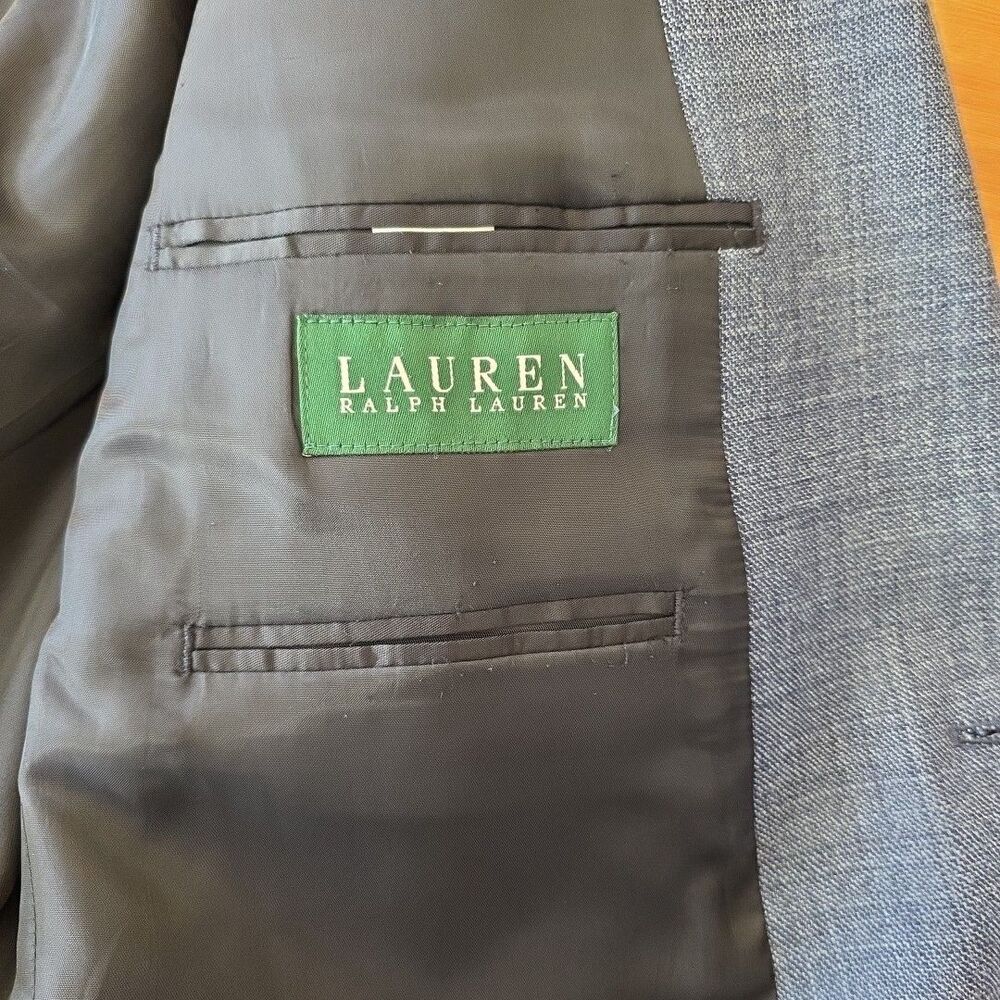 Lauren Ralph Lauren LRL Men's Wool & Silk 2-Button Blazer Blue Basketweave • 42L - Picture 10 of 13